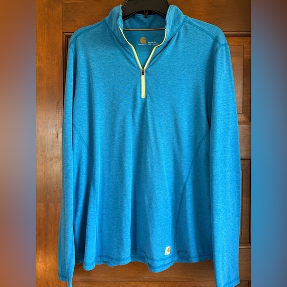 Carhartt Tops - Carhartt Blue Quarter-Zip Pullover